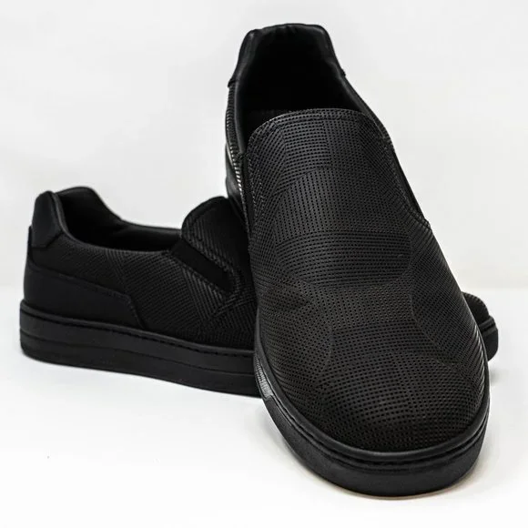 Prada Men's Black Leather with pattern Loafers 10US - Picture 3 of 11